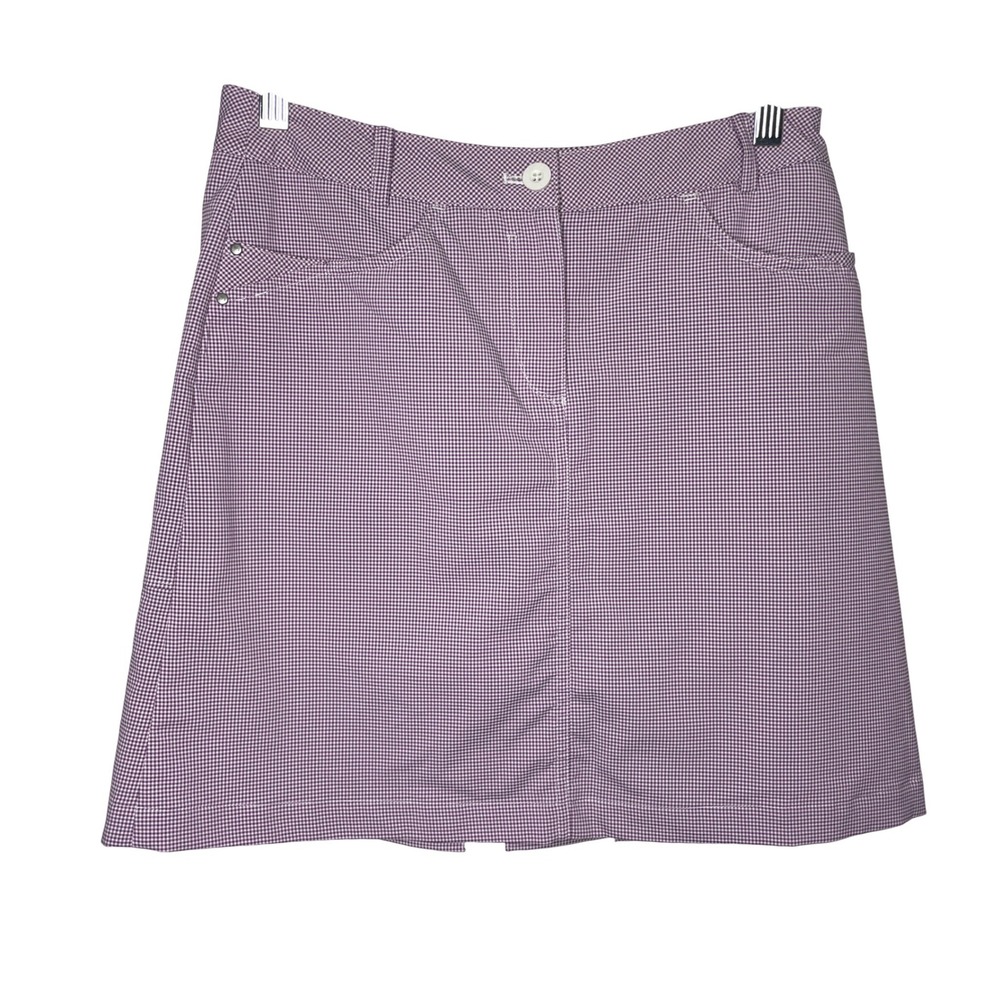Nivo Golf Skort Womens 4 Purple Gingham Plaid Pleated Hem Activewear Preppy